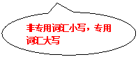 椭圆形标注:非专用词汇小写，专用词汇大写